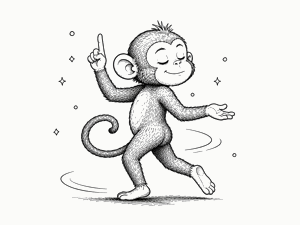 Monkey confidently presenting an opinion illustration