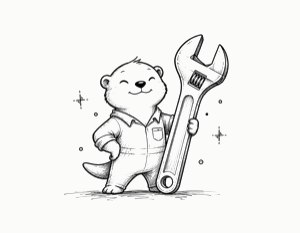 Character holding an oversized wrench illustration